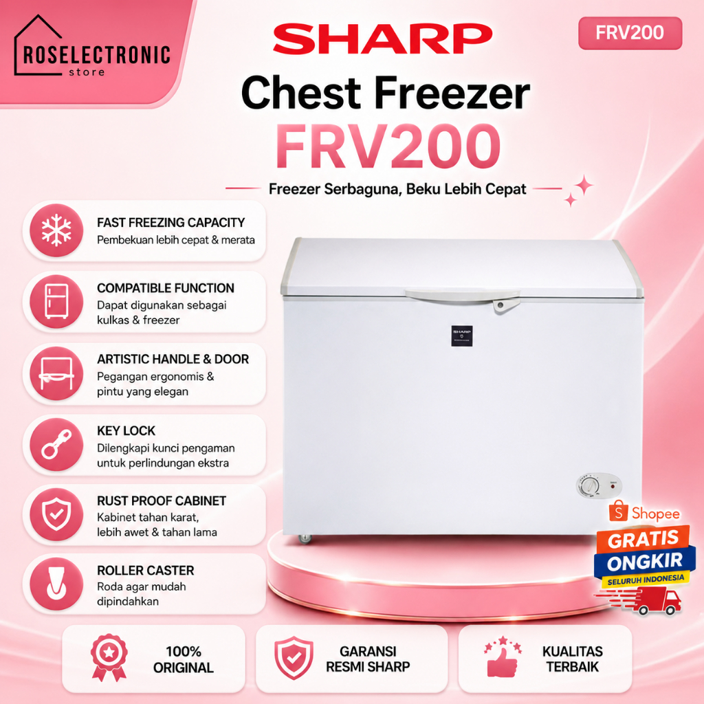 SHARP CHEST FREEZER FRV 200 BOX CHILLER/FRV200/FRV-200/FRV 200/BOX CHILLER/CHEST FREEZER