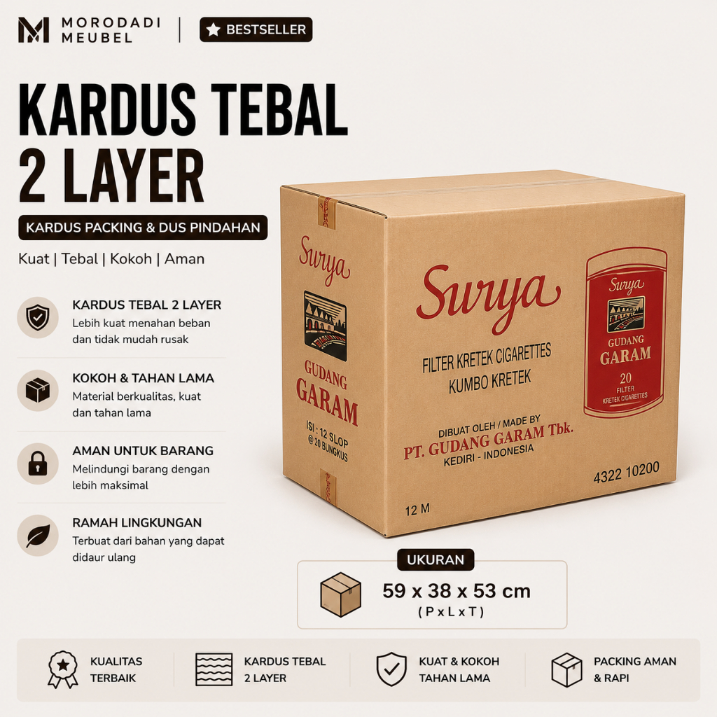 Kardus Packing Tebal 2 Layer | Kardus Pindahan Jumbo | Karton Besar | Dus Packing