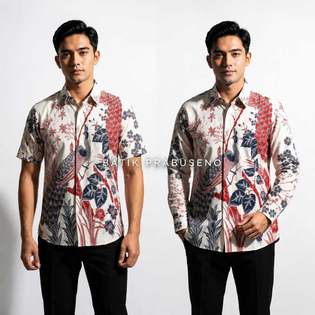 Batik Prabuseno - Batik Pria Lengan Panjang Pendek Slim Fit Motif Cakra