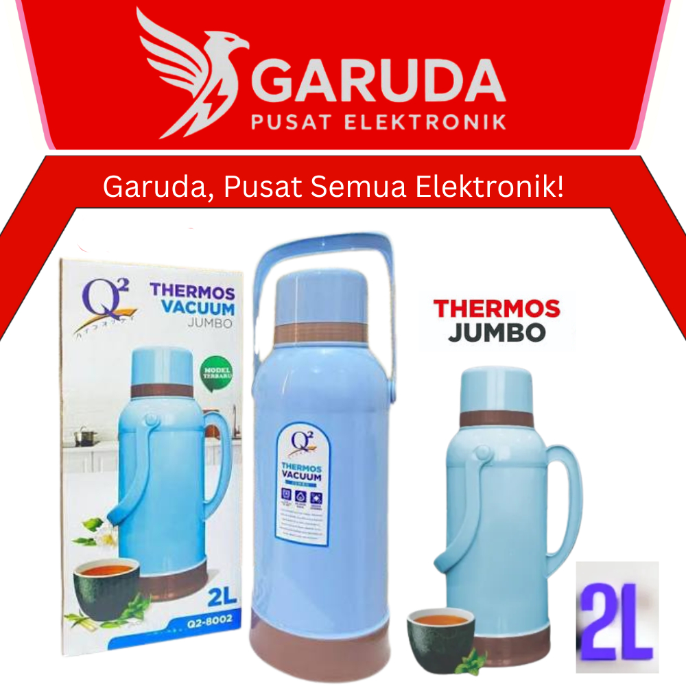 [READY COD] THERMOS Q2-8002 / TERMOS Q2 8002 / THERMOS VACUUM JUMBO 2L Q2-8002 / TERMOS AIR PANAS 2 