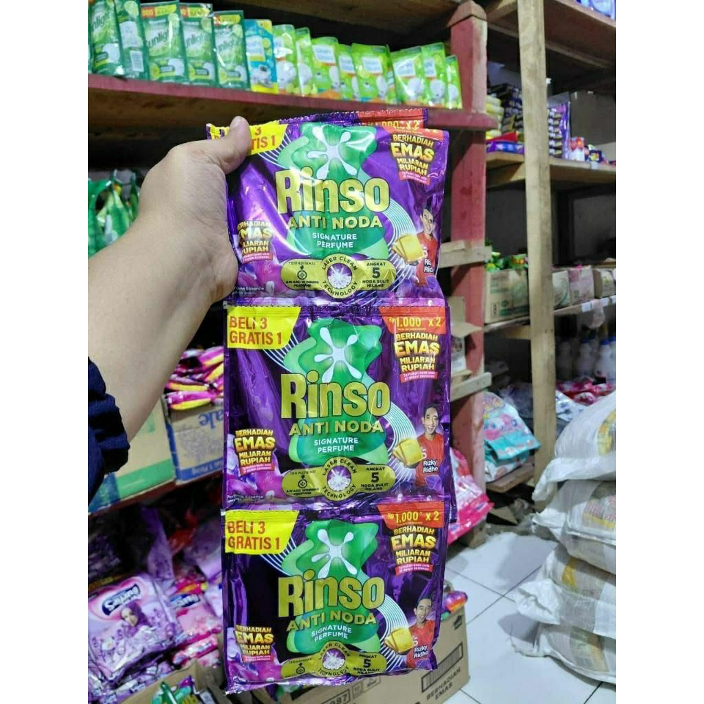 Sabun Cair Gentle Gen, So Soft, Sokline Nature, Rinso Isi 16pcs Per Renteng Tanpa Piring