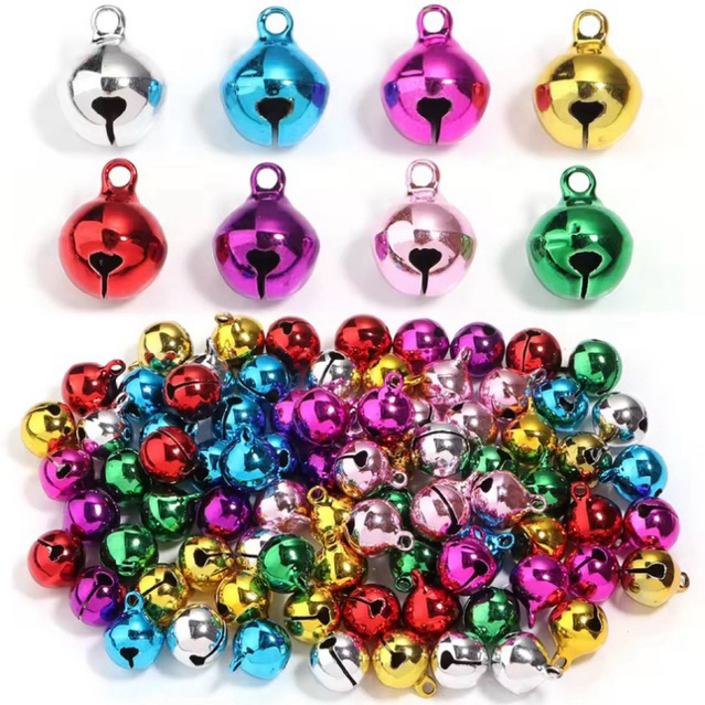 50 PCS Lonceng Warna Warni 8,10,12,14mm isi 50 PCS Lonceng Warna Warni - Klintingan kucing