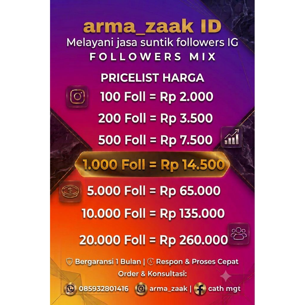 Followers ig mix dan indo bergaransi 30days