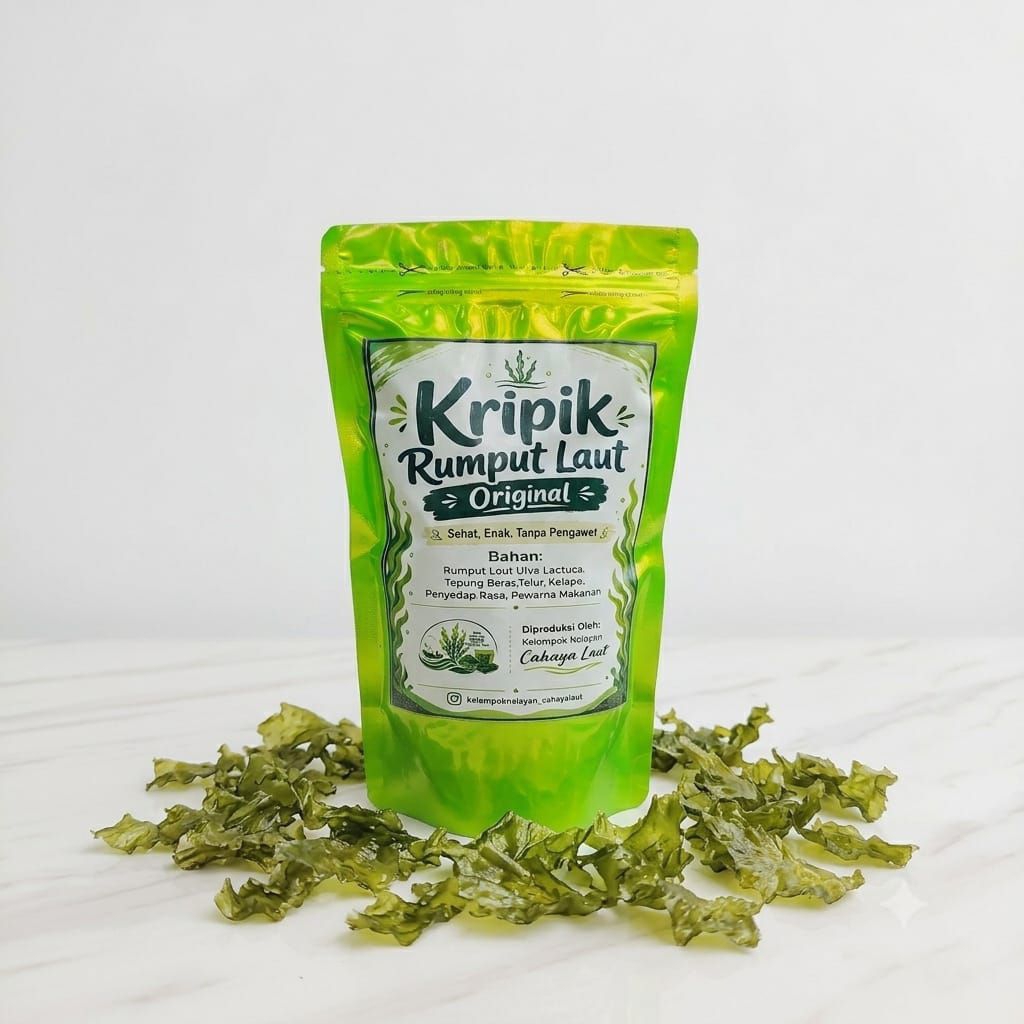 Kripik Rumput Laut Kripik Selada Laut Kripik Ulva Lactuca Rasa Original