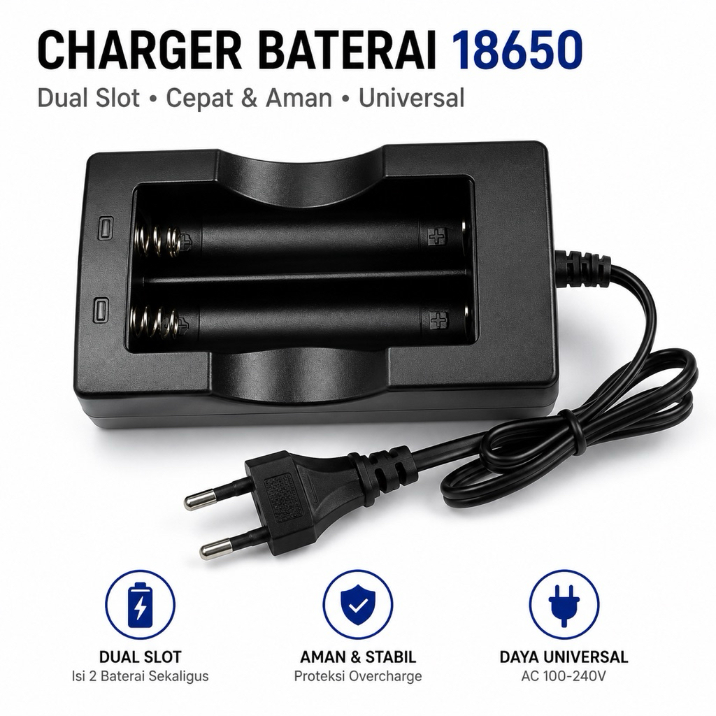 Charger Baterai Taffware Cell Charger 18650 Dual Slot