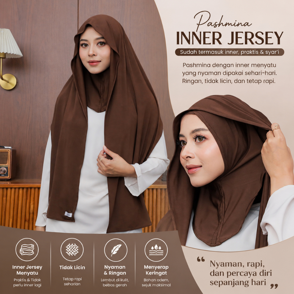 LUNA HIJAB - Pashmina Inner Menutup Leher Hijab Pashmina Inner Ninja Pashmina Inner Mleyot