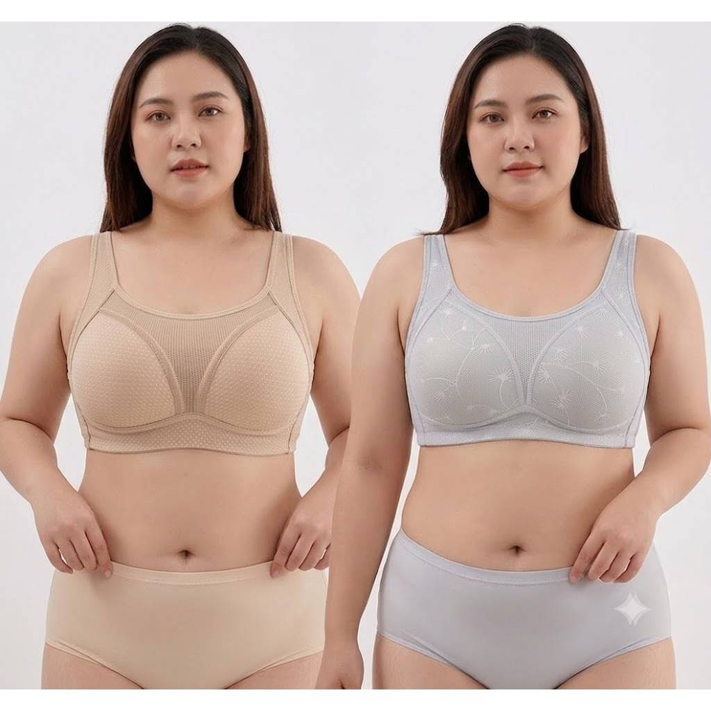 Chelyne BH Kemben B8829 / B868 Bahan Spandex Emboss Full Cup Bra Polos - Big Size Bra 38/44 Cup C - 