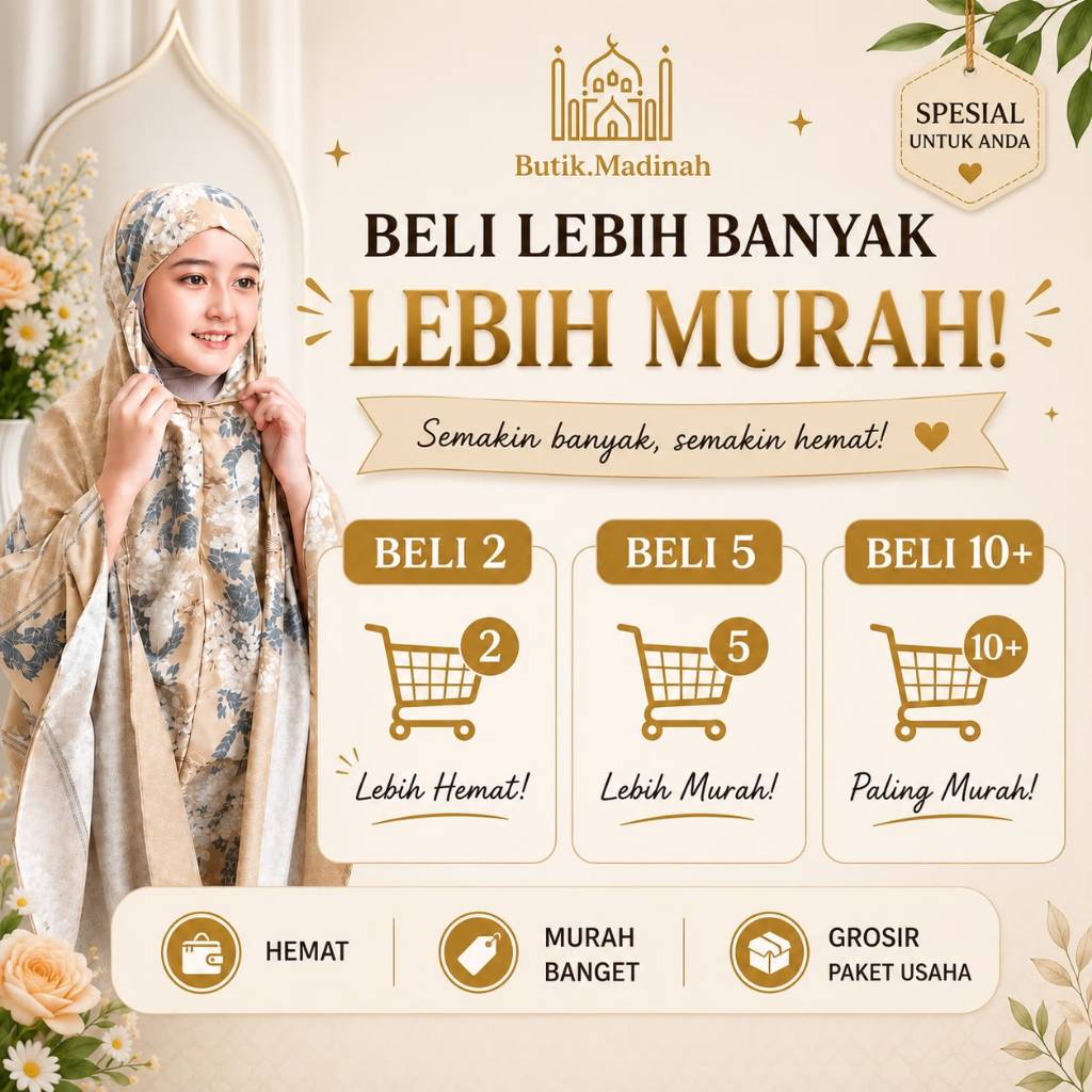 Mukena Anak SD Tanggung Katun Travel 2in1 Resleting Adem Azura Hasya