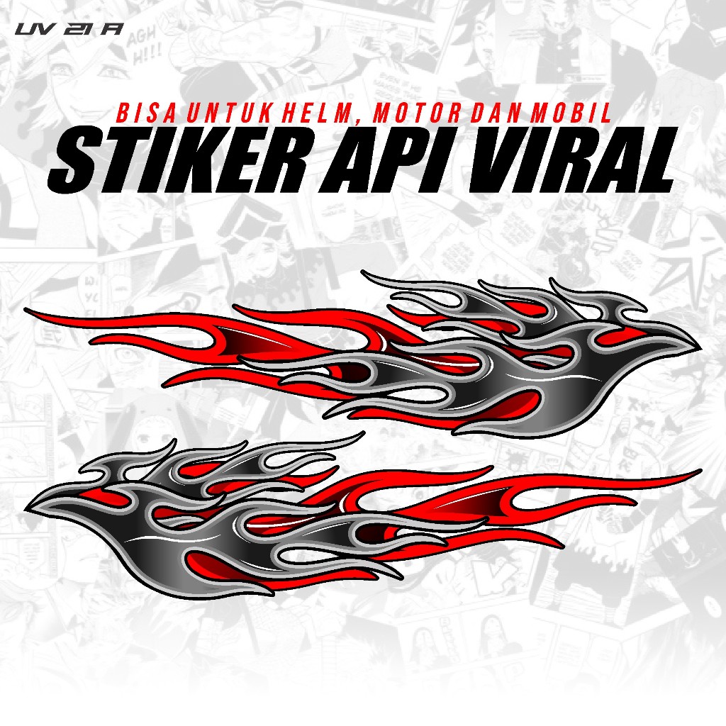 STIKER API API 1 UNIVERSAL UNTUK SEMUA JENIS MOTOR DAN HELM 1SET / STIKER VIRAL API TERBARU