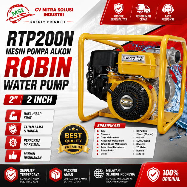 RTP200N MESIN POMPA ALKON ROBIN WATER PUMP 2" 2 INCH