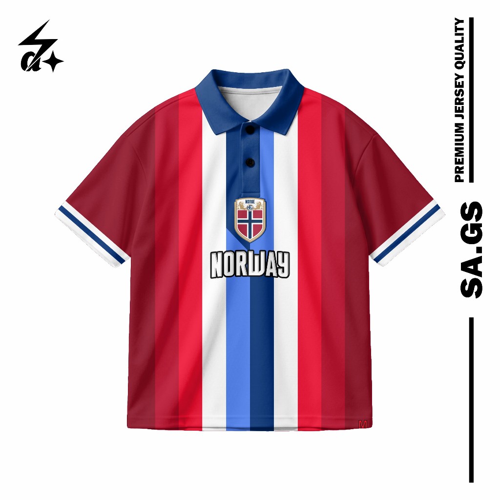 Jersey Norwegia home 2024 Series anak dan dewasa Jersey Bola Fantasy Retro Jersey Premium Full Print