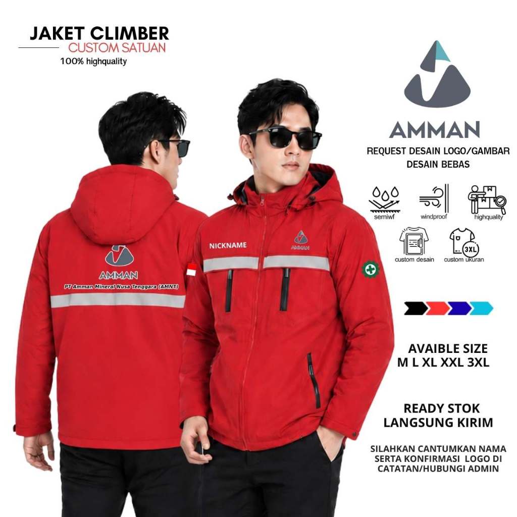JAKET AMMAN MINERAL AMNT CUSTOM JAKET SAFETY PERUSAHAAN TAMBANG AMMAN