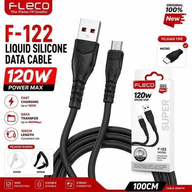 KABEL DATA FLECO F-122 | MICRO | TYPE-C | ORIGINAL | FAST CHARGING