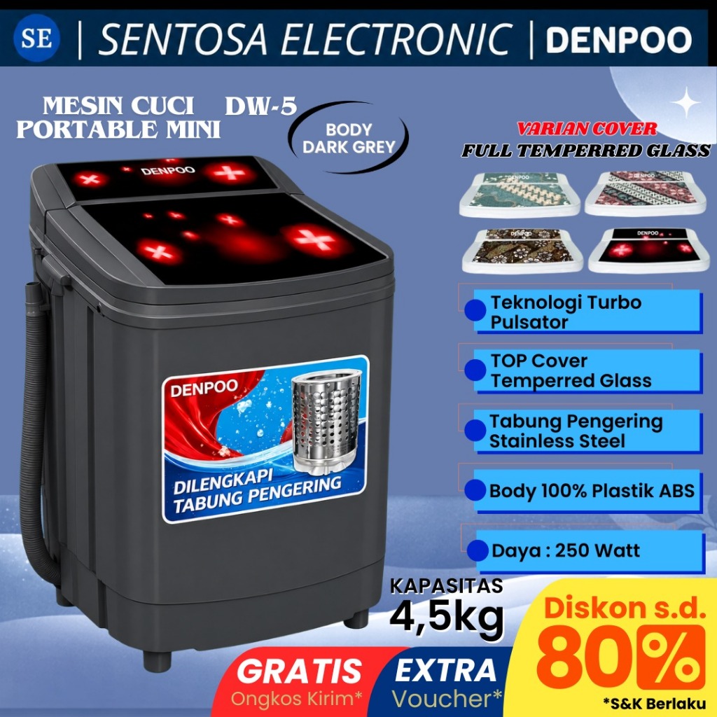 MESIN CUCI MINI DENPOO DW5 - MESIN CUCI PORTABLE