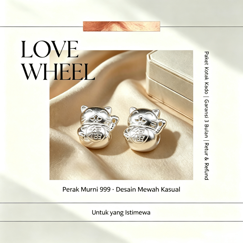 [DIY.HOT]Manik Spacer Perak S999, Aksesoris DIY Ikan Koi, Yuanbao (Emas Batangan), Kupu-Kupu, Pixiu,