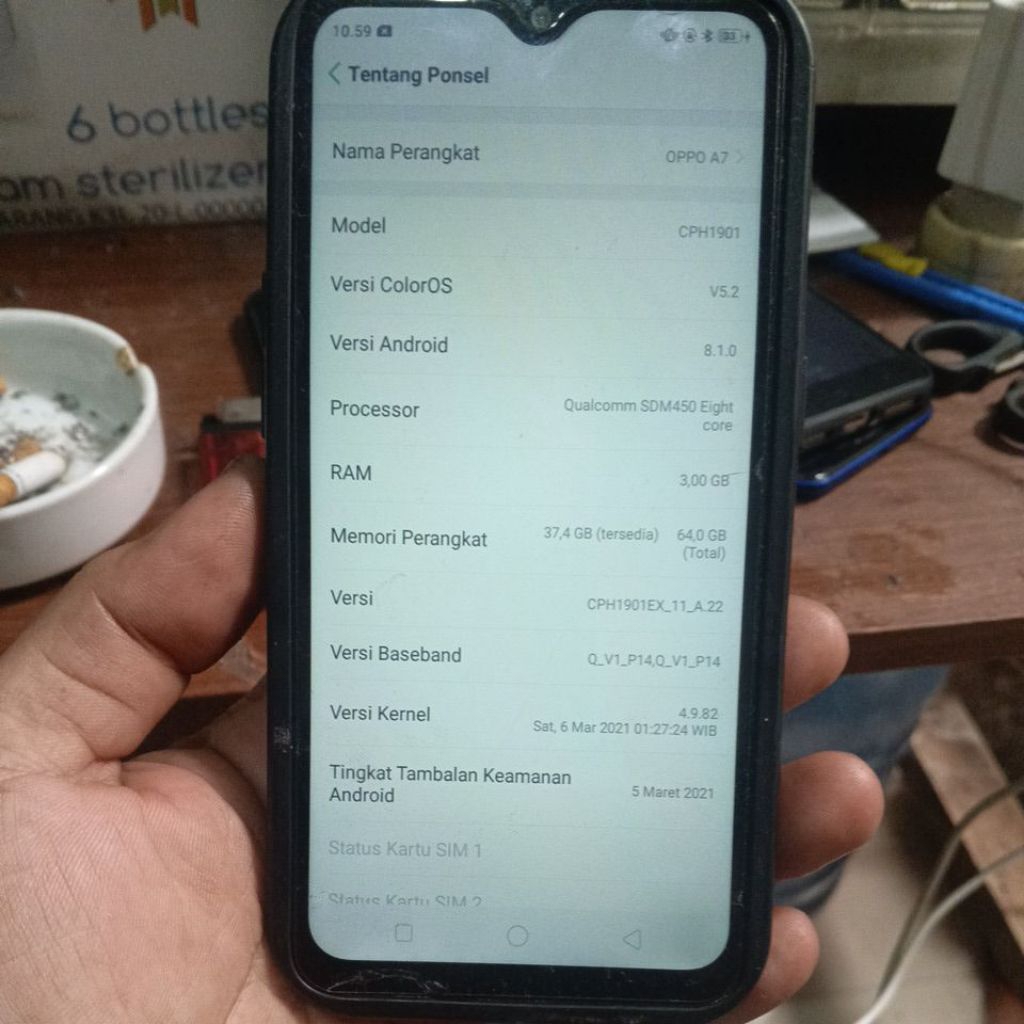 handphone Oppo A7 Ram 3/64
