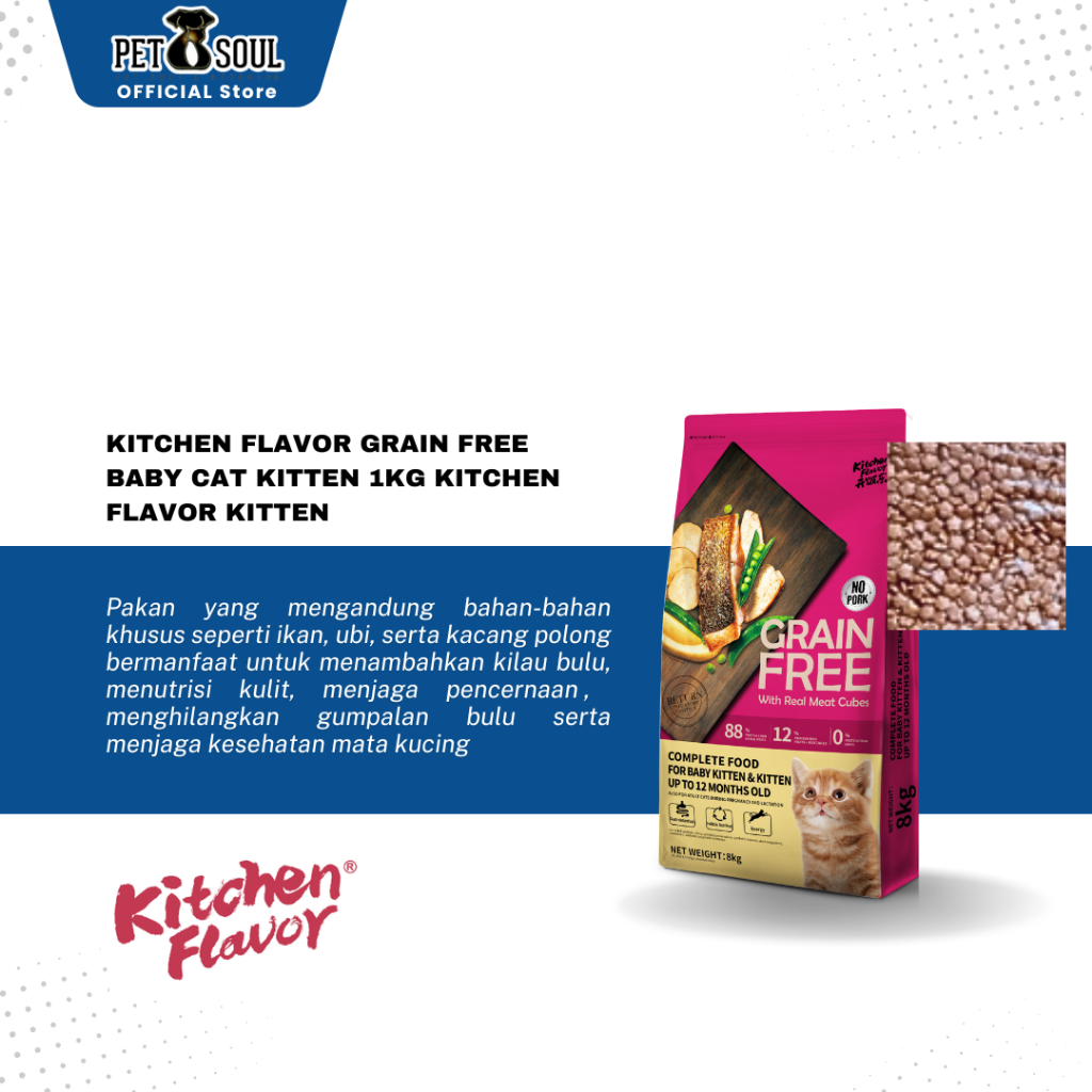 Kitchen Flavor Grain Free Baby Cat Kitten 1kg Kitchen Flavor Kitten