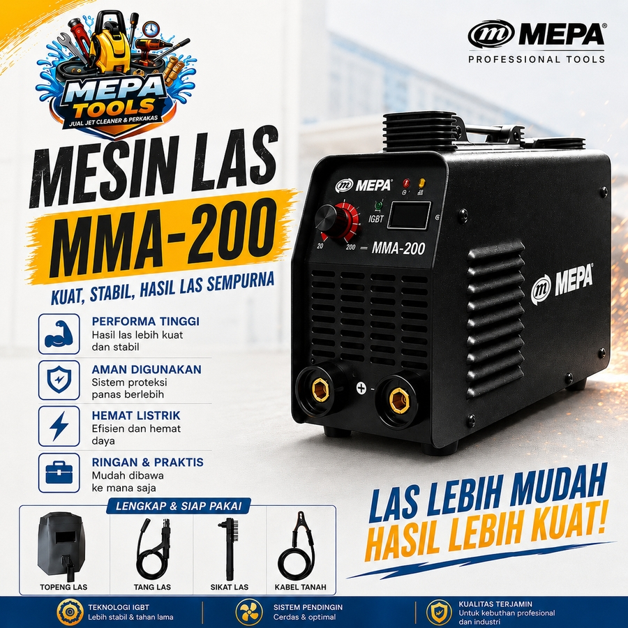 [ MEPA ] Mesin Las MMA - 200 220 Volt Inverter Welding Machine Leader Portabel  Mepa Tools