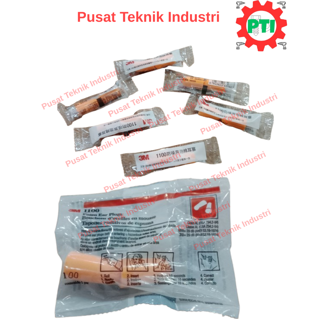 3M Earplug 1100 Pelindung Penutup Telinga Foam Ear Plug Protector