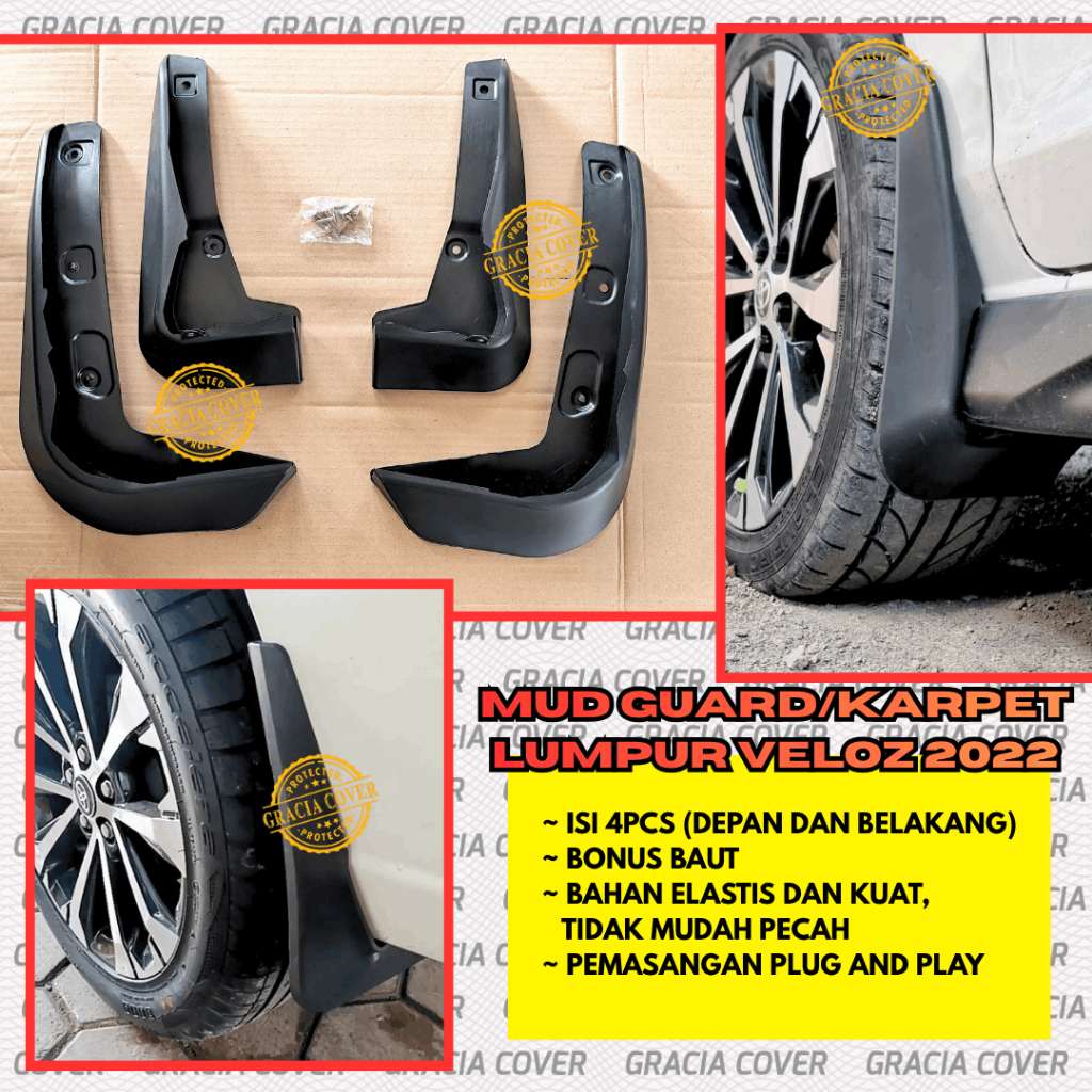 MUDGUARD MUD GUARD VELOZ 2022 KARPET LUMPUR