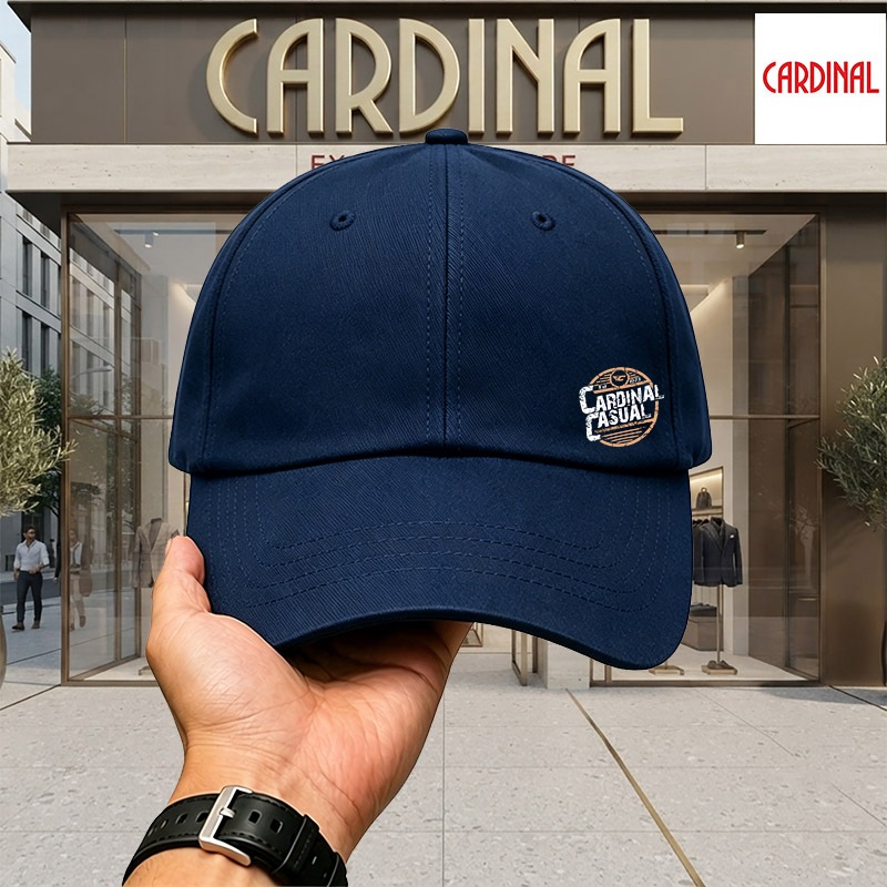 Topi Cardinal Pria Distro Original Warna Navy Blue Cap Cowok Keren Baseball Dewasa Logo Bulat Premiu