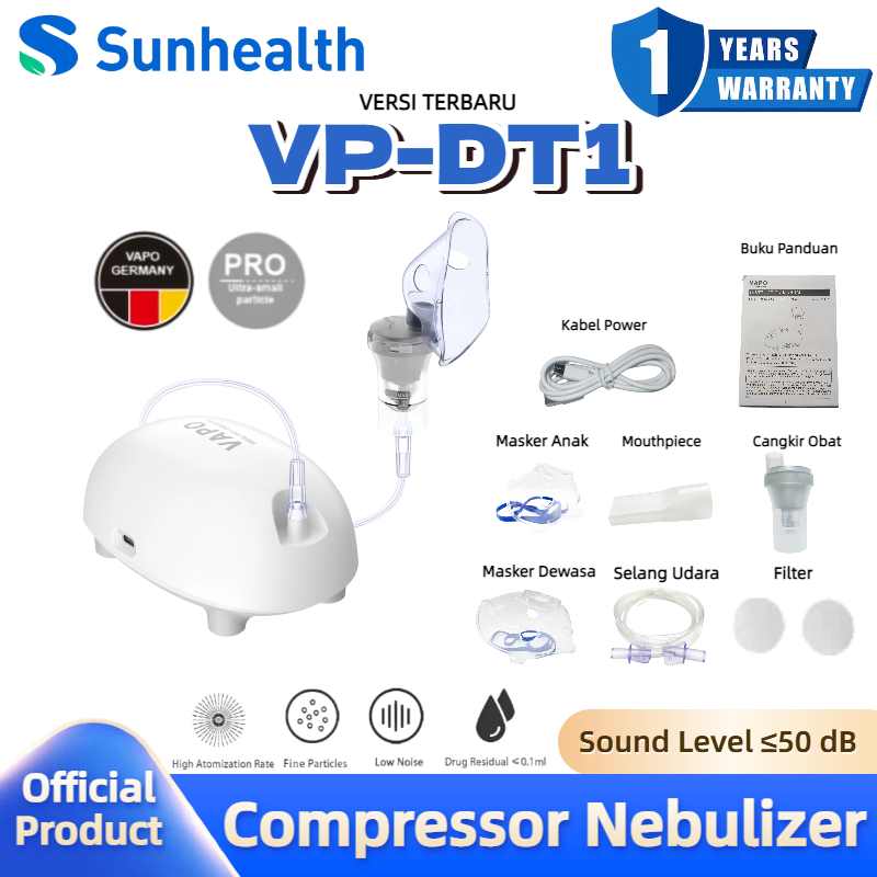 VAPO Compressor Nebulizer Mini VP-DT1 Nebulizer Air Compressing Portable Mini Terapi Pernapasan