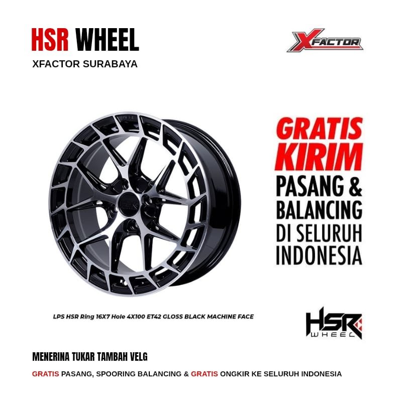 VELG MOBIL R16 HSR LPS HSR R16X7 4X100 ET42 GBMF 4 PCS VELG