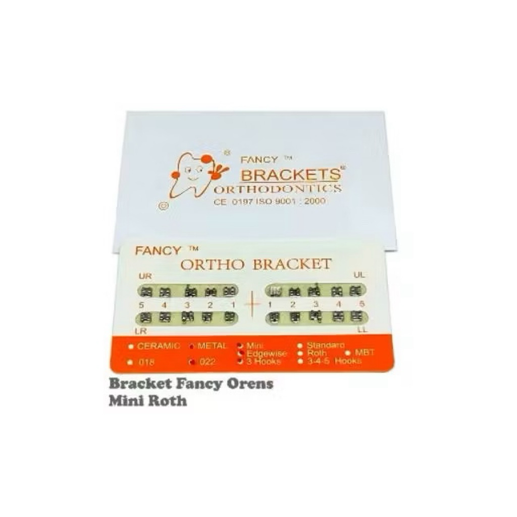BRACKET BEHEL METAL FANCY OREN 0.22 HOOK 3 MINI • Kawat Gigi Metalic Amplop Orens Orange - Braces Pe