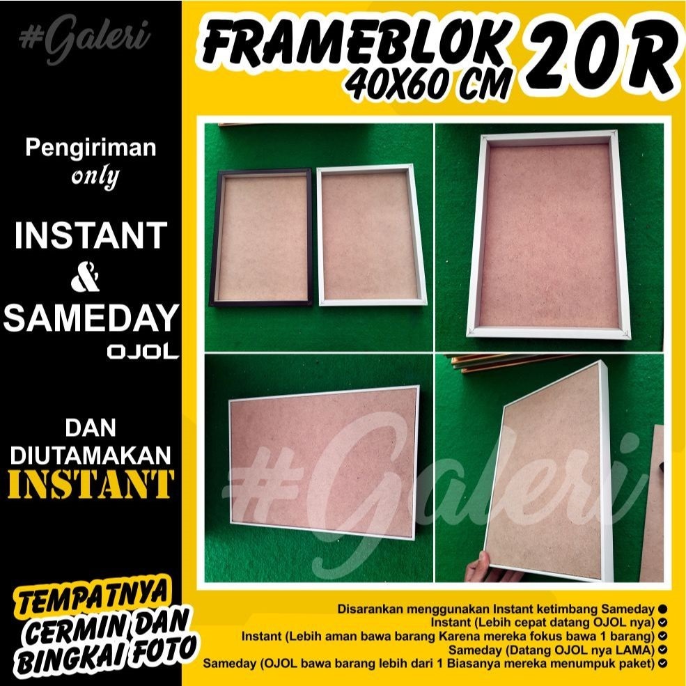 Gojek - Bingkai Frame Blok I Frameblok 40x60 cm I 20R