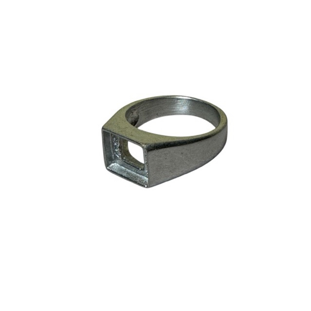 Ak1002 Ring cincin batu akik dan permata emban cangkang titanium kotak 8x10mm