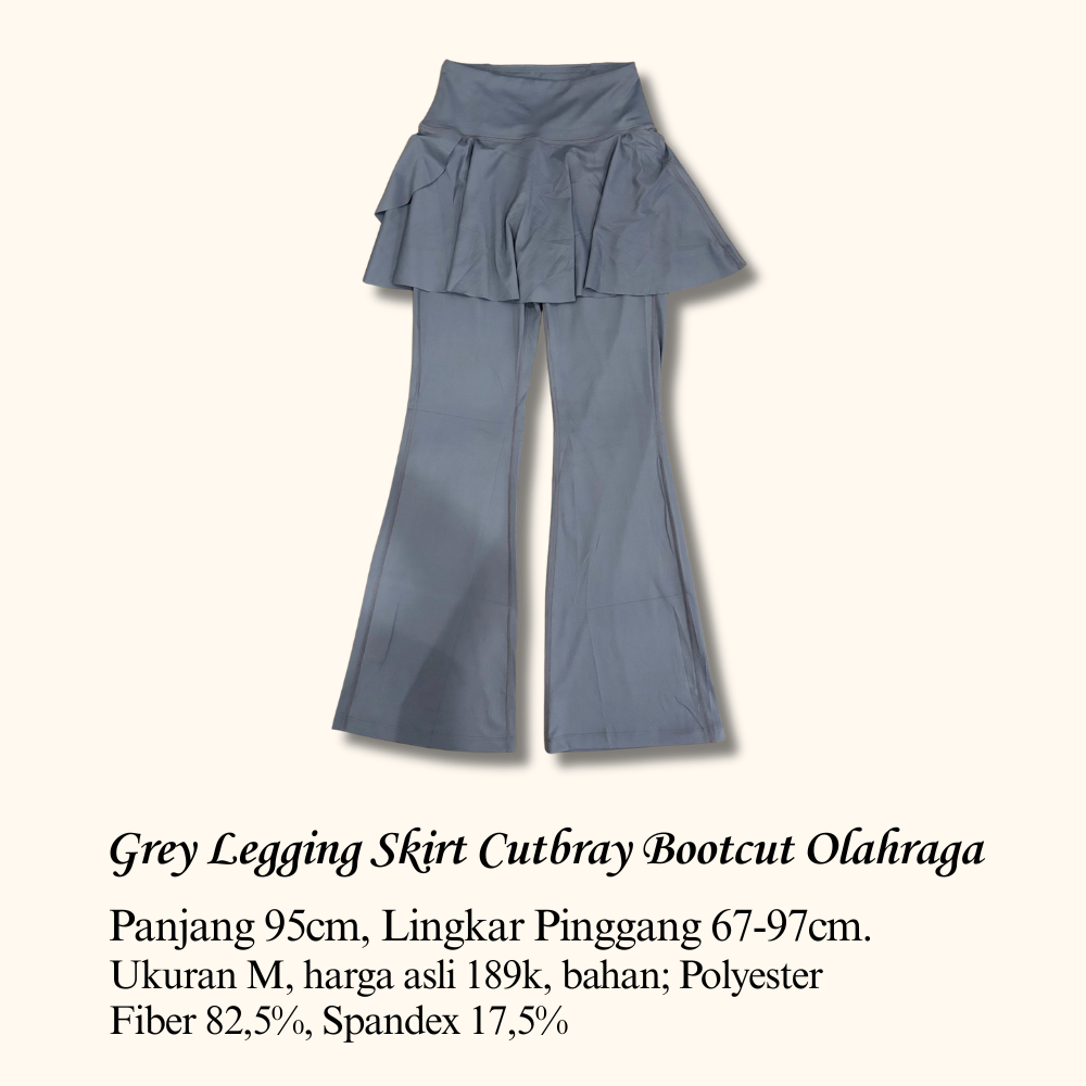 Grey Legging Skirt Cutbray Bootcut Olahraga