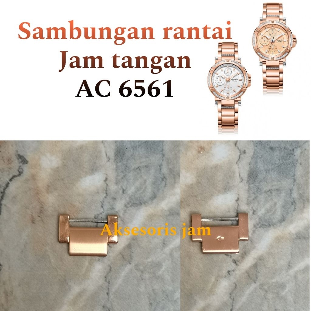 Sambungan Tali Rantai Jam Tangan Alexandre Christie Original AC 6561