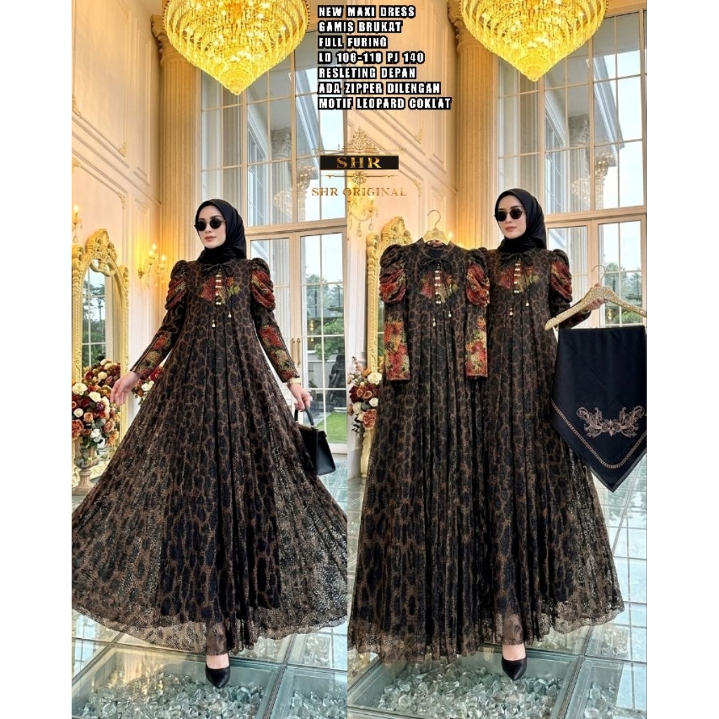 READY BAJU GAMIS BORKAT SHR MOTIF BUNGA PRINT COD