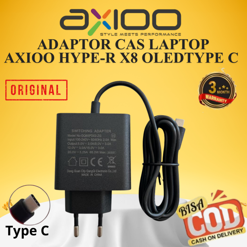 CAS LAPTOP AXIOO TYPE C 65W HYPE-R X8 OLED