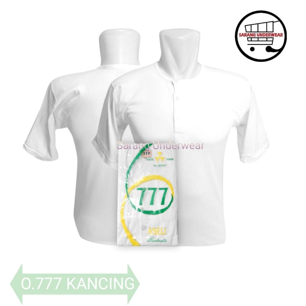 Kaos Dalam Oblong  Pria 777 kancing jumbo isi 1pcs