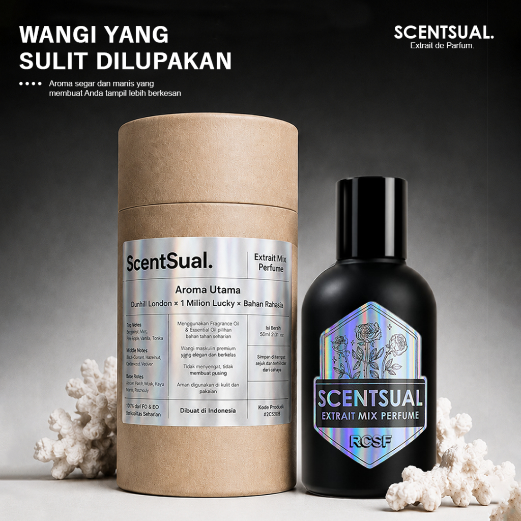 SCENTSUAL Premium Extrait de Parfum 50ML | Parfum Pria Aroma Maskulin Elegan | Tahan Hingga 24 Jam
