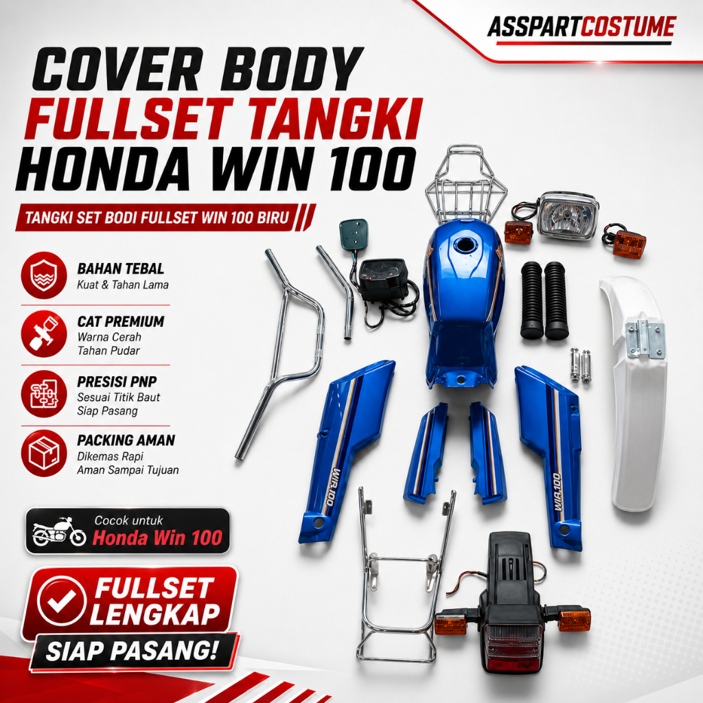 COVER BODY FULLSET TANGKI HONDA WIN 100 TANGKI SET BODI FULLSET WIN 100#new
