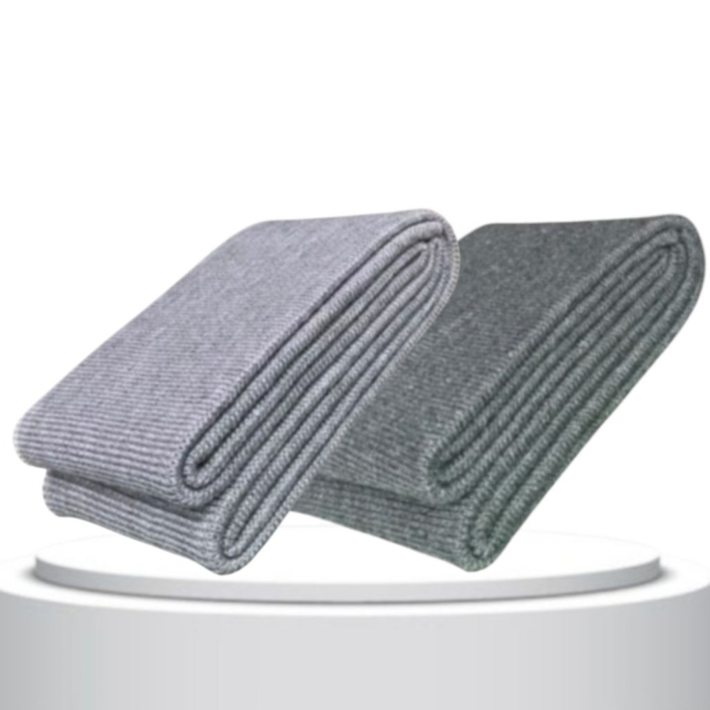 kain rib bur untuk jaket warna abu polos salur