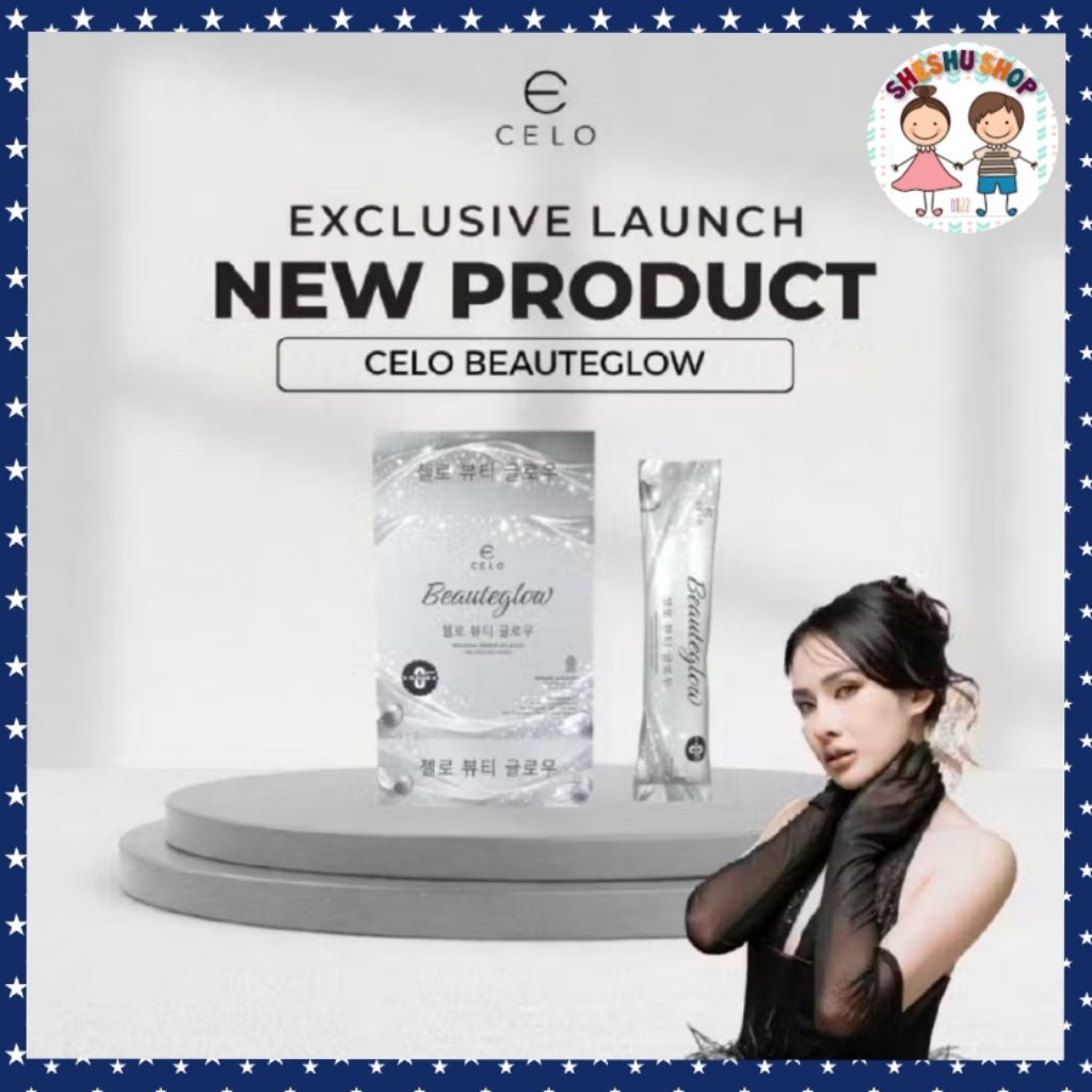 Ready Celo Beauteglow Collagen New Upgraded 14 Sachet Strawberry Collagen Drink Celo.Beaute
