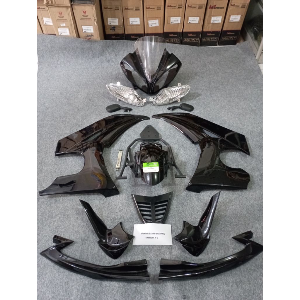 Full Fairing Vixion 2008-2018 Black Hitam Model R6