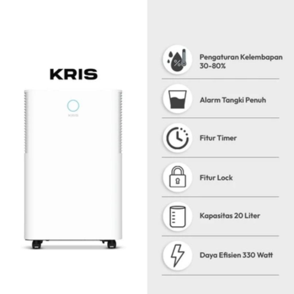 Kris Dehumidifier 20 Liter - Putih