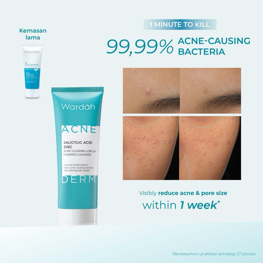 wardah acne salicylic acid zinc derm sabun cuci muka