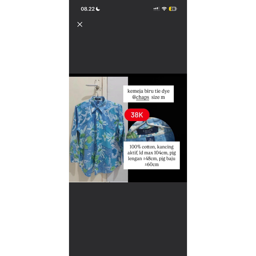 chaps tie dye kemeja