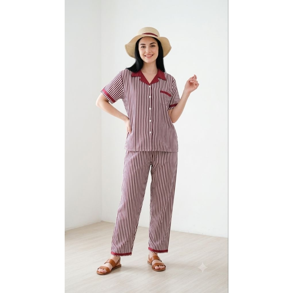 setelan Piyama Rayon lengan pendek || setelan CP rayon || setelan kekinian