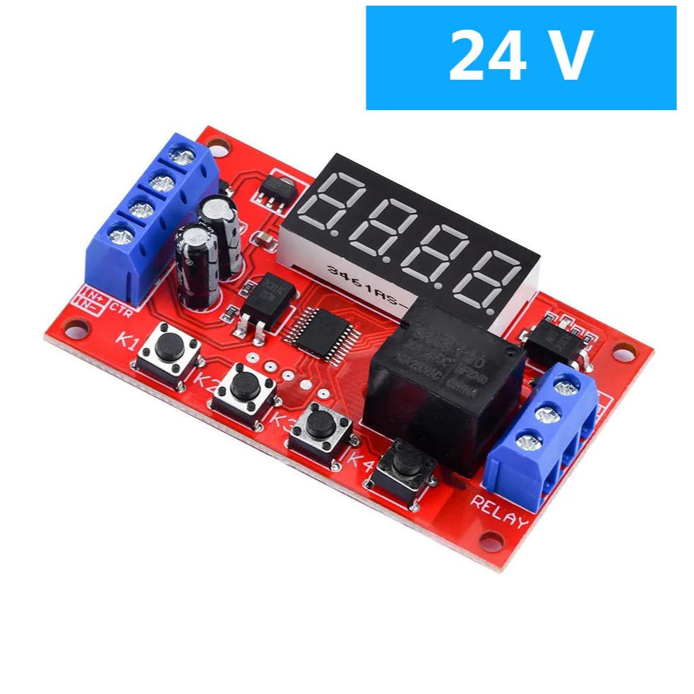 timer countdown 32 fungsi delay timer dc 24v 24 volt untuk bis truk gandeng pengaturan detik menit