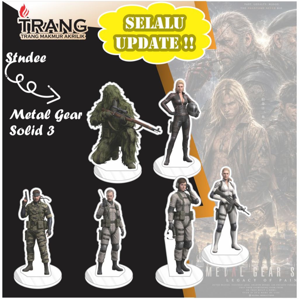 Standee Figure Akrilik Metal Gear Solid 3 / Standing Action figure Acrylic Metal Gear Solid 3