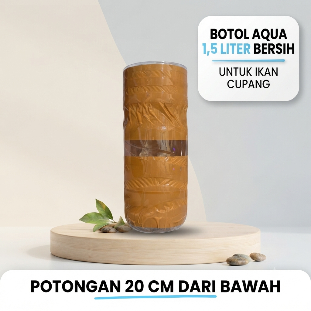 Botol Plastik Aqua 1.5 Liter Wadah Ikan Cupang Botol Aqua Budidaya Ikan Hias Cupang