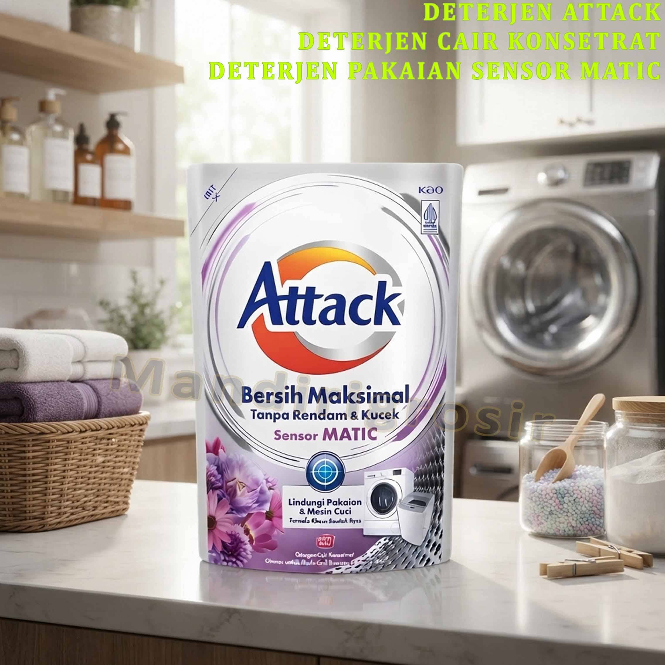 Deterjent Cair Konsentrat * Attack Matic * Deterjen Pakaian Sensor Matic * 1200ml