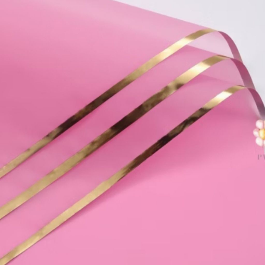 Cellophane EDGE Gold Line/Flower Wrapping