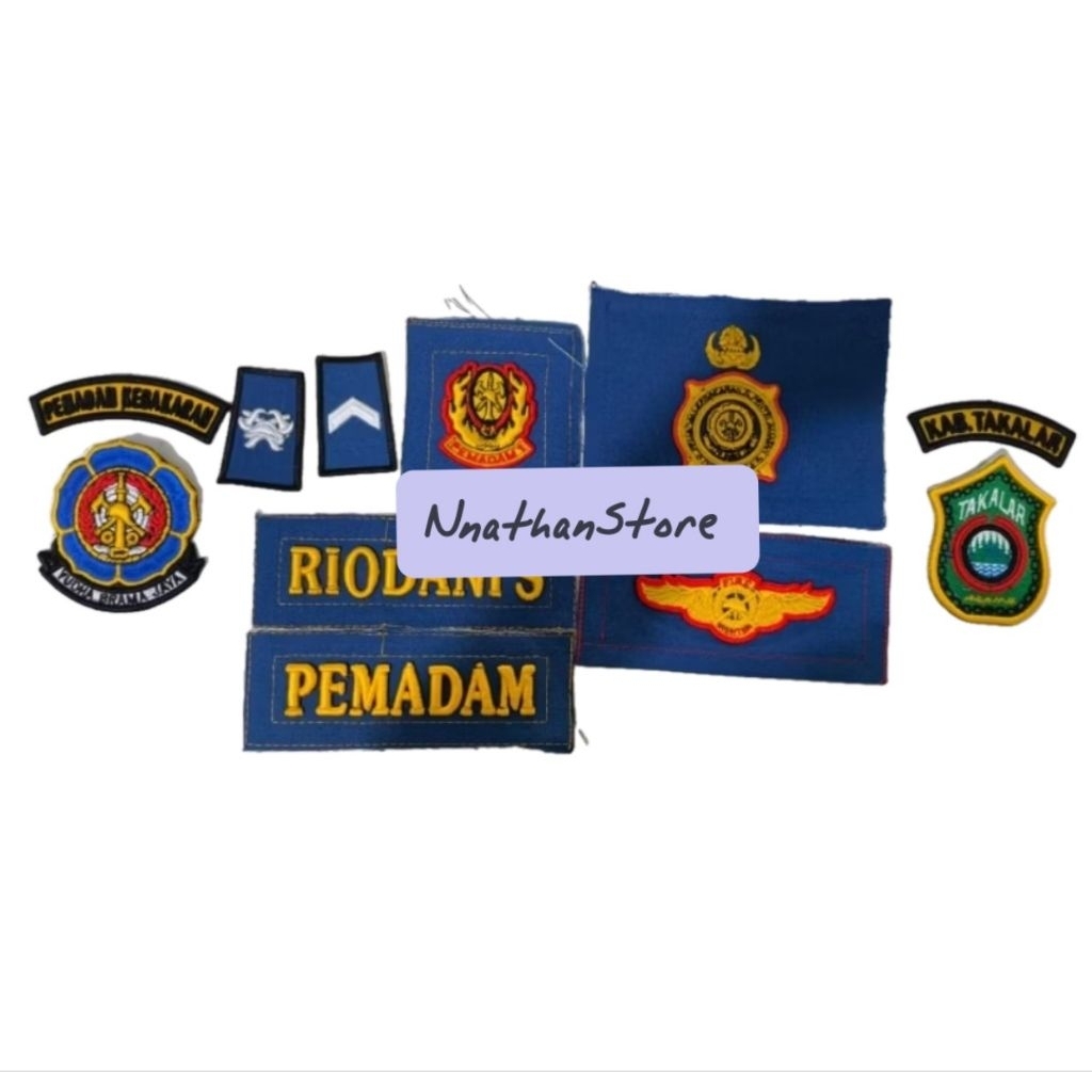 BORDIR ATRIBUT DAMKAR TIMBUL FULL SET BISA CUSTOM